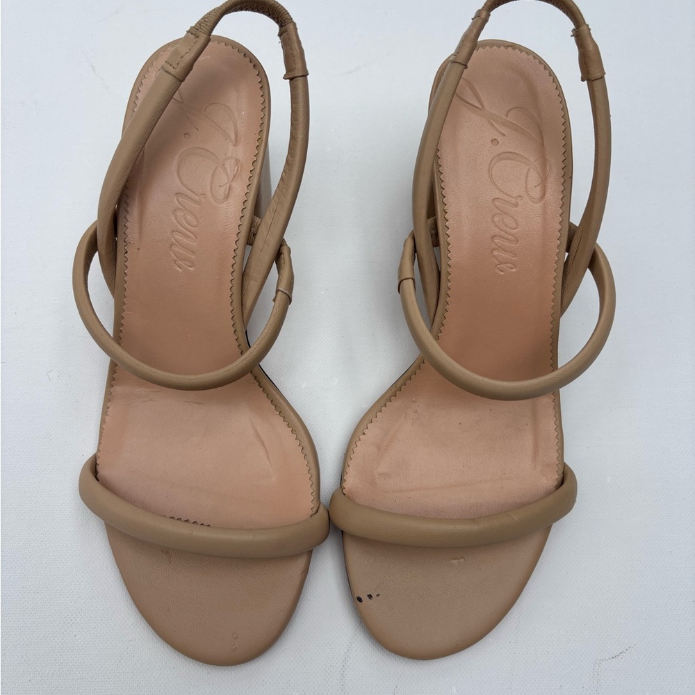 J. Crew Nude Tan Strappy Slingback Heeled Sandals